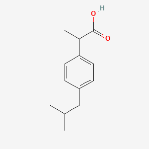 Chemical structure of Ibuprofen, (+-)-