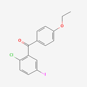 Chemical structure of (2-Chloro-5-iodophenyl)(4-ethoxyphenyl)methanone
