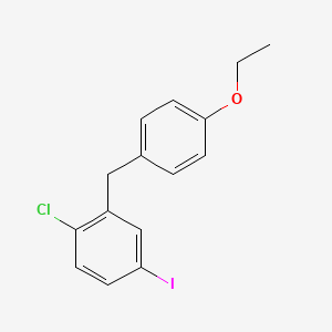 Chemical structure of 1-Chloro-2-(4-ethoxybenzyl)-4-iodobenzene