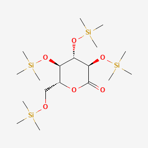Chemical structure of (3R,4S,5R,6R)-3,4,5-Tris-trimethylsilanyloxy-6-trimethylsilanyloxymethyl-tetrahydro-pyran-2-on