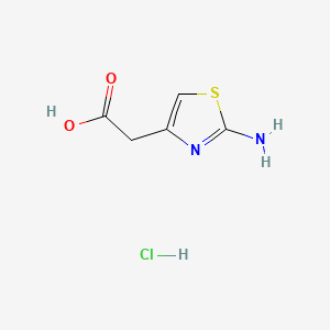 Chemical structure of (2-Amino-1,3-thiazol-4-yl)acetic acid--hydrogen chloride (1/1)