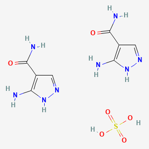 Chemical structure of 3-Amino-4-carboxamidopyrazole hemisulfate