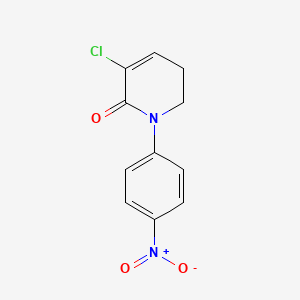 Chemical structure of 3-Chloro-5,6-dihydro-1-(4-nitrophenyl)-2(1H)-pyridinone