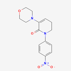 Chemical structure of 3-(4-Morpholinyl)-1-(4-nitrophenyl)-5,6-dihydro-2(1H)-pyridinone