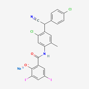 Chemical structure of Closantel sodium